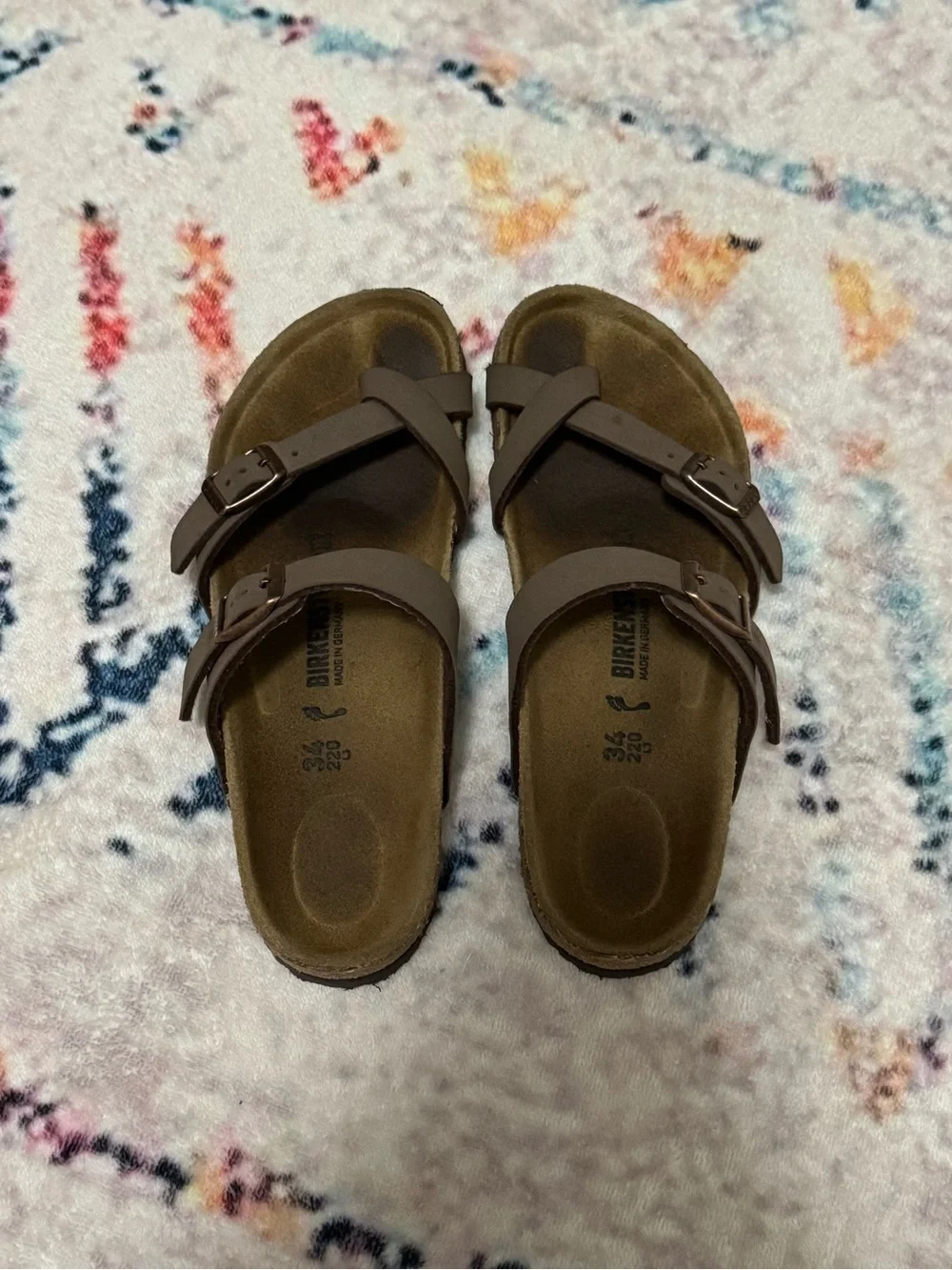 Birkenstock Kids Brown Double-Strap Twist Sandals